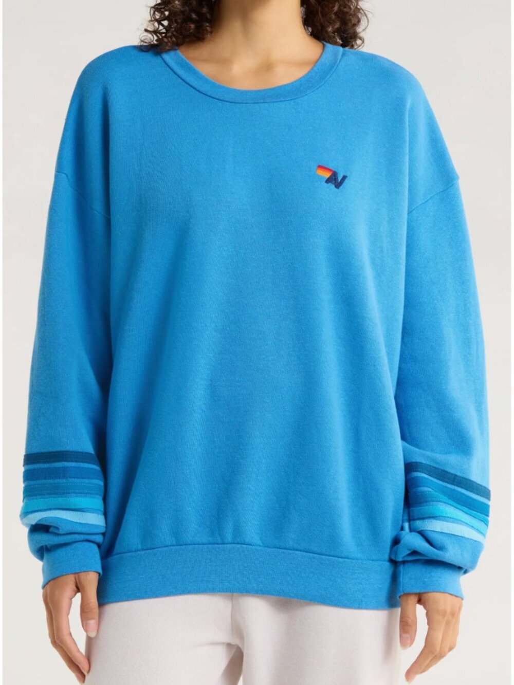 Aviator Nation Rugby Embroidered Stitch Sweatshirt Size Small Rare